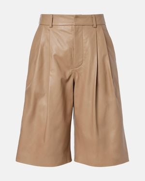 Yves Salomon Leather Bermuda Shorts - Natural