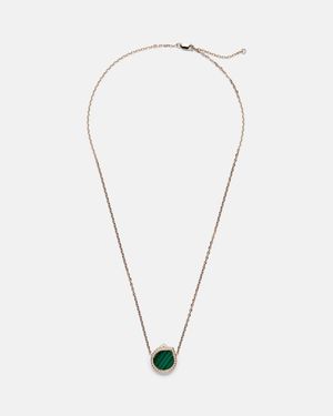 Repossi Antifer 18Kt Rose Pendant Necklace With Malachite And Diamonds - Pink