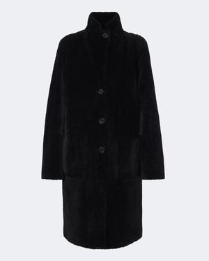 JOSEPH Britanny Reversible Shearling Coat - Black