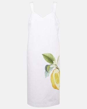 Sportmax Sesia Printed Cotton Midi Dress - White