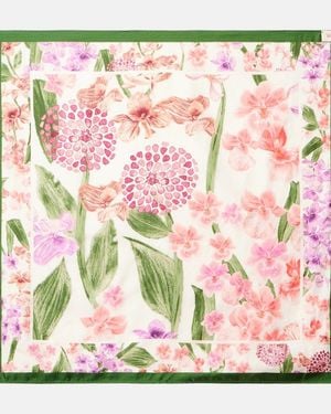 Agua Bendita Panuelo De Seda Floral - Rosa