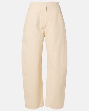 Leset Pantalones Barrel Chloe De Algodon - Neutro