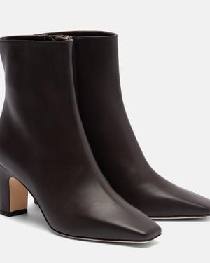 Manolo Blahnik Ofaralo 70 Leather Ankle Boots - Black