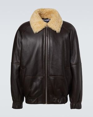 Jacquemus Bomberjacke Aus Leder - Schwarz