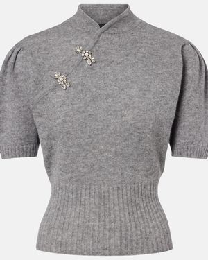 Simone Rocha Verzierter Pullover Aus Kaschmir - Grau