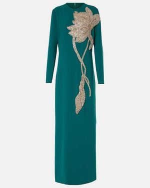 Costarellos Elea Embellished Crepe Gown - Blue