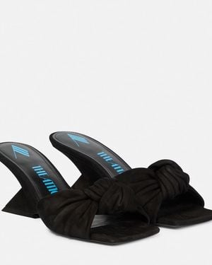 The Attico Duse Suede Leather Sandals - Black