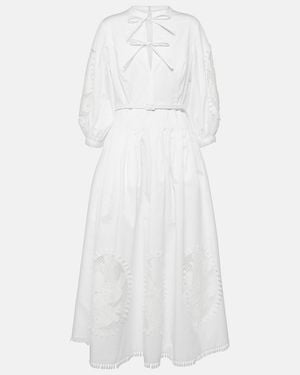 Oscar de la Renta Cotton Blend Maxi Dress - White