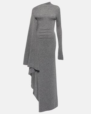 Ann Demeulemeester Zorka Draped Wool And Cashmere Maxi Dress - Gray