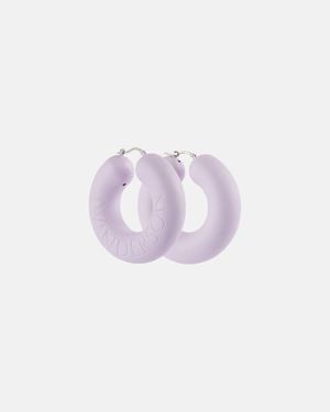 JW Anderson Logo Hoop Earrings - Purple