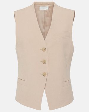 Vince Linen-Blend Vest - Natural