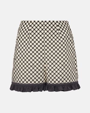 Valentino Plus De Pois Cotton Poplin Shorts - Black