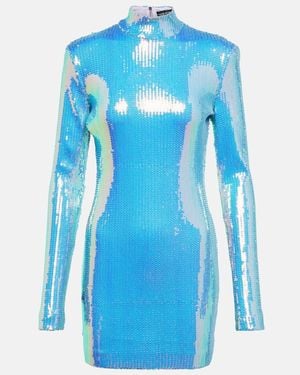 David Koma Sequined Minidress - Blue