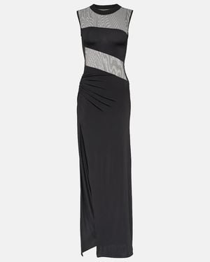 Nensi Dojaka Mesh And Jersey Maxi Dress - Black