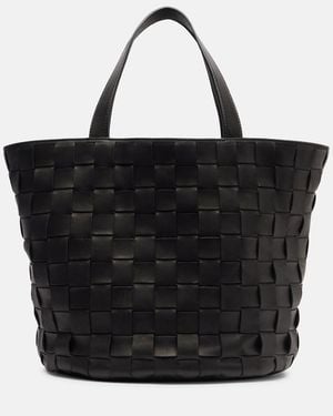 The Row Sisal Leather Tote Bag - Black