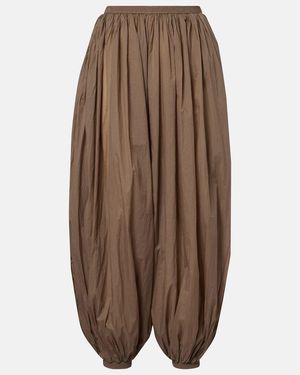 Alaïa Draped Balloon Trousers - Brown