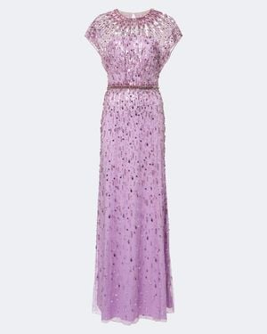 Jenny Packham Lauretta Sequined Tulle Gown - Purple