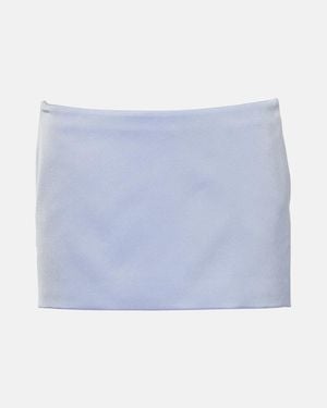 Alex Perry Low-Rise Satin Crepe Miniskirt - Blue