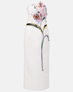 LEO LIN Rayna Floral-Applique Cocktail Dress - White