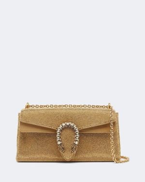 Gucci Dionysus Small Embellished Suede Shoulder Bag - Natural