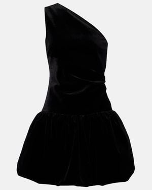 Patou One-Shoulder Cotton Minidress - Black