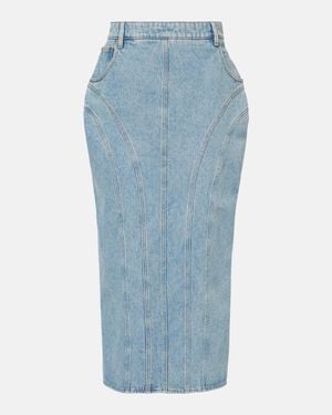 Nina Ricci Denim Midi Skirt - Blue