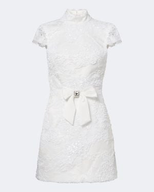 Rebecca Vallance Medici Bow-Detail Embellished Minidress - White
