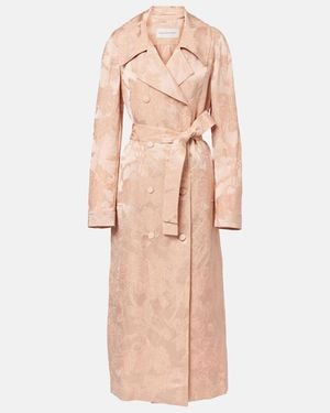 Dries Van Noten Floral Linen-Blend Jacquard Coat - Pink