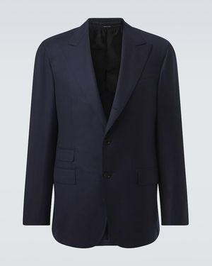 dunhill Blazer Aus Wolle - Blau