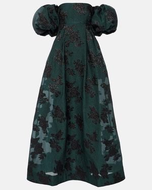 Rebecca Vallance Beryl Off-Shoulder Lame Gown - Green