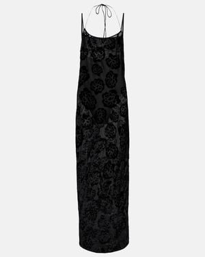 SIR. Vittoria Embroidered Sheer Maxi Dress - Black
