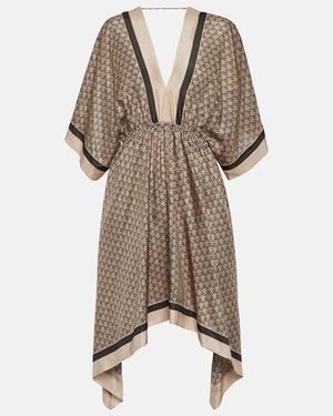 Brunello Cucinelli Printed Silk Kaftan - Brown