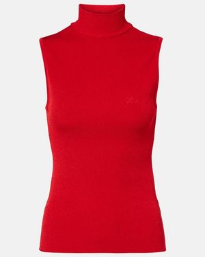 Loewe Top Double L Aus Rippstrick - Rot