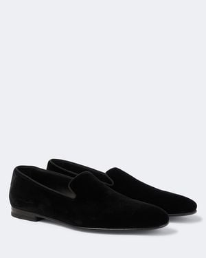 Manolo Blahnik Mario Velvet Loafers - Black