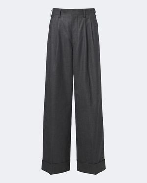 Junya Watanabe Pantalones Anchos De Lana Plisados - Gris