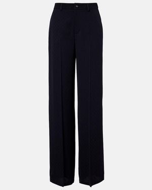 Gucci Gg Mid-Rise Wide-Leg Pants - Blue