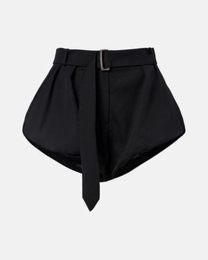 Magda Butrym Belted Wool Shorts - Black