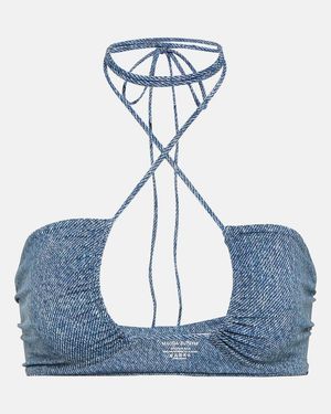 Magda Butrym Bedrucktes Bikini-Oberteil - Blau