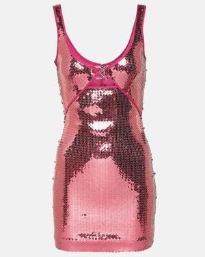 David Koma Sequined Minidress - Red