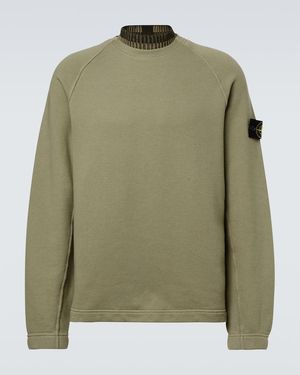 Stone Island Compass Cotton Fleece Sweatshirt - Green