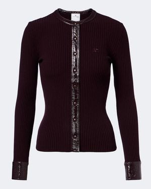 Courreges Ribbed-Knit Cardigan - Blue