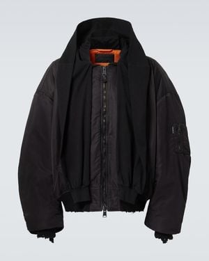 Balenciaga Incognito Hooded Bomber Jacket - Black