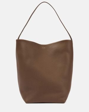 The Row Park Large Leather Tote Bag - Brown