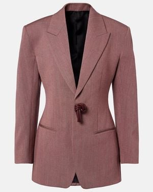 Bottega Veneta Wool And Linen-Blend Blazer - Purple