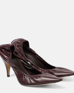 The Row Liisa 80 Leather Court Shoes - Brown