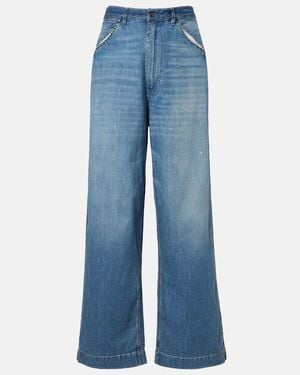 Maison Margiela Distressed Wide-Leg Jeans - Blue
