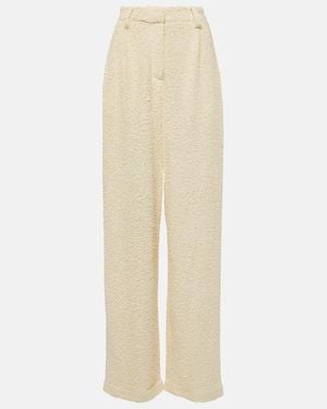Magda Butrym High-Rise Boucle Wide-Leg Trousers - Natural