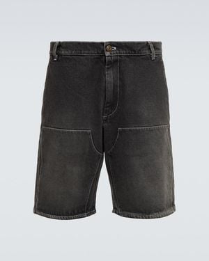 Winnie New York Patchwork Denim Shorts - Black