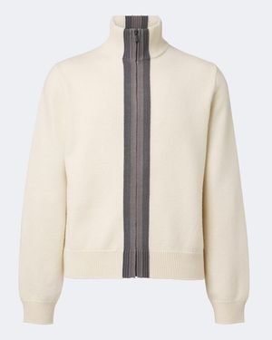 Gucci Pullover Mit Reissverschluss Aus Wolle - Weiß