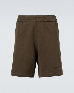Givenchy Stamp Cotton Bermuda Shorts - Green